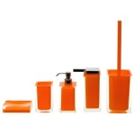 Bathroom Accessory Set, Gedy RA300-67, Rainbow Orange Accessory Set of Thermoplastic Resins